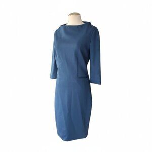 Diane von Furstenberg Blue Sheath Dress Size 12 | Silk Lined